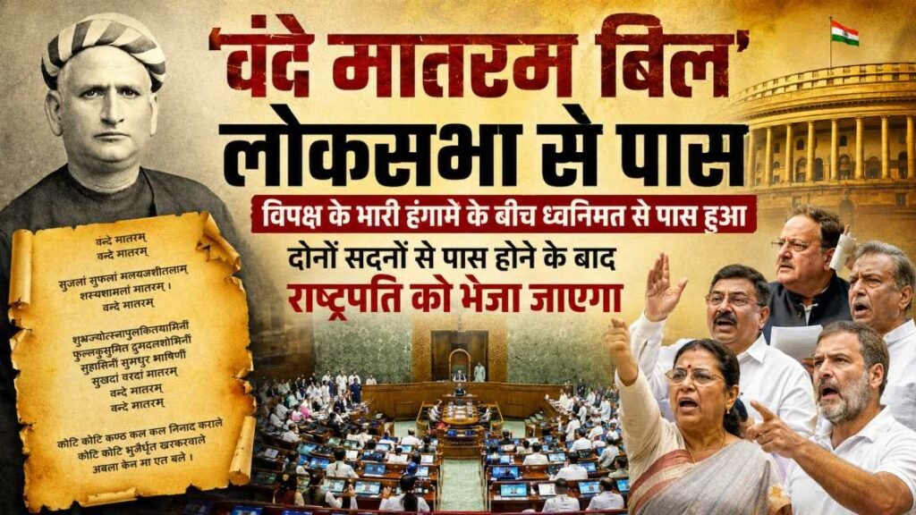 Vande Mataram Bill को Lok Sabha से मिली मंजूरी, हंगामे के बीच Voice Vote से हुआ पास